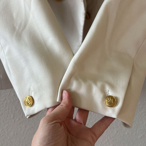 RAG & BONE Women's Natural Preston Double-breasted Wool-blend Crepe Blazer sz 10 - Picture 10 of 11